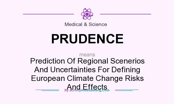 What does PRUDENCE mean? It stands for Prediction Of Regional Scenerios And Uncertainties For Defining European Climate Change Risks And Effects
