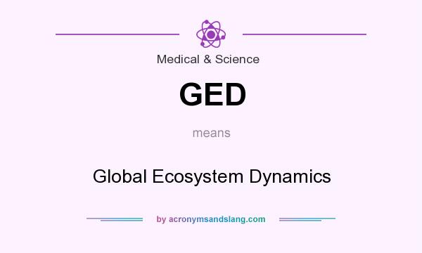 What does GED mean? It stands for Global Ecosystem Dynamics