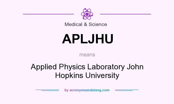 What does APLJHU mean? It stands for Applied Physics Laboratory John Hopkins University
