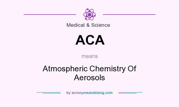 What does ACA mean? It stands for Atmospheric Chemistry Of Aerosols