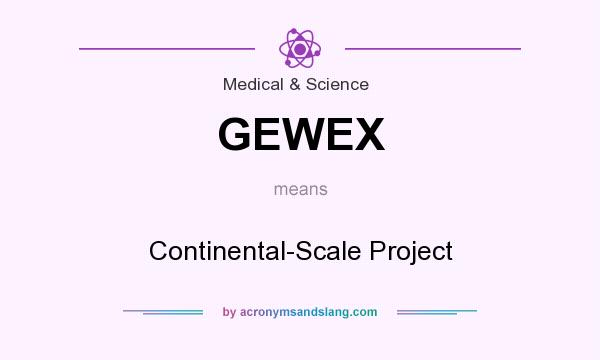 What does GEWEX mean? It stands for Continental-Scale Project