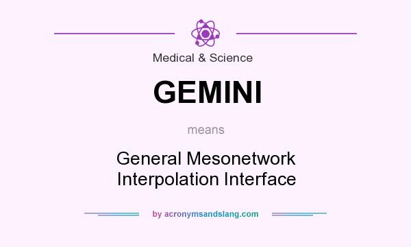 What does GEMINI mean? It stands for General Mesonetwork Interpolation Interface