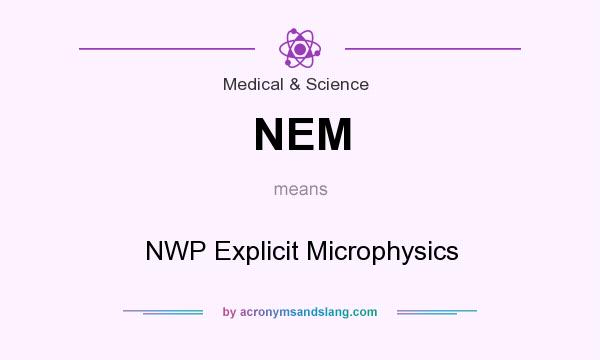 What does NEM mean? It stands for NWP Explicit Microphysics
