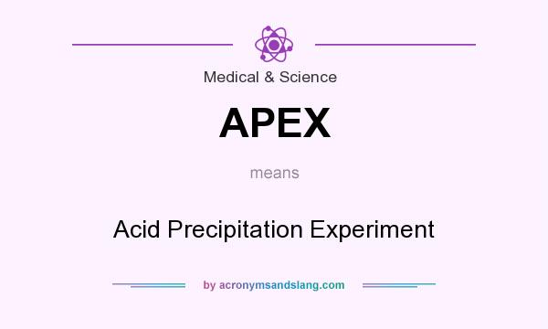 What does APEX mean? It stands for Acid Precipitation Experiment