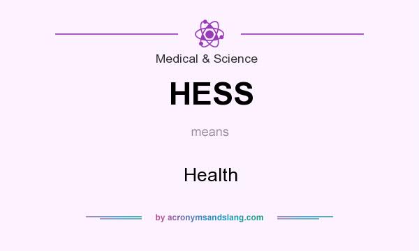 What does HESS mean? It stands for Health