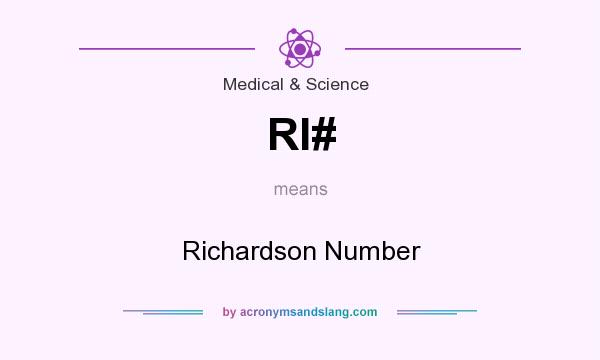 What does RI# mean? It stands for Richardson Number
