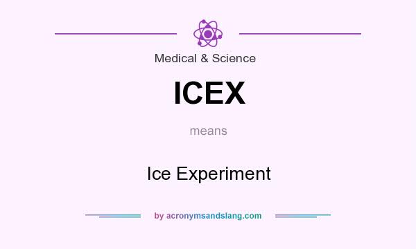 What does ICEX mean? It stands for Ice Experiment
