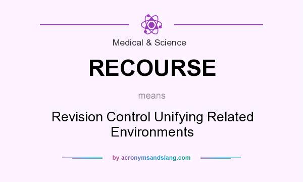 What does RECOURSE mean? It stands for Revision Control Unifying Related Environments