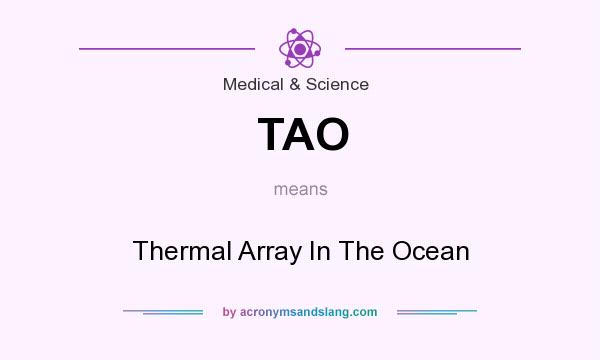 What does TAO mean? It stands for Thermal Array In The Ocean