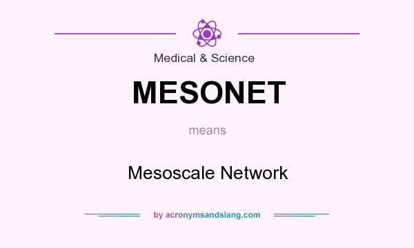 What does MESONET mean? It stands for Mesoscale Network