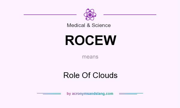 What does ROCEW mean? It stands for Role Of Clouds
