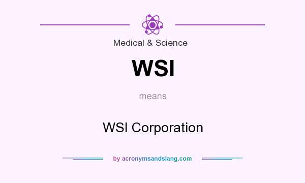 What does WSI mean? It stands for WSI Corporation