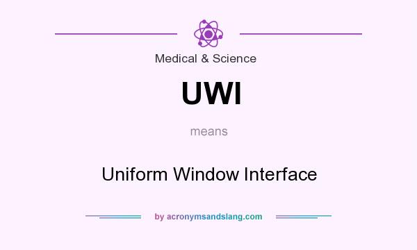 What does UWI mean? It stands for Uniform Window Interface