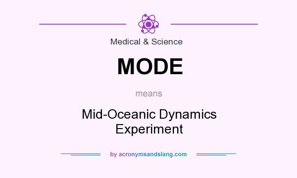 What does MODE mean? It stands for Mid-Oceanic Dynamics Experiment