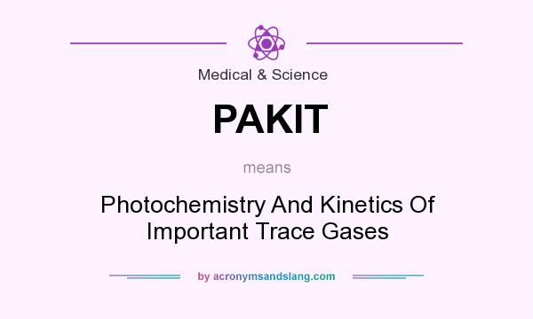 What does PAKIT mean? It stands for Photochemistry And Kinetics Of Important Trace Gases