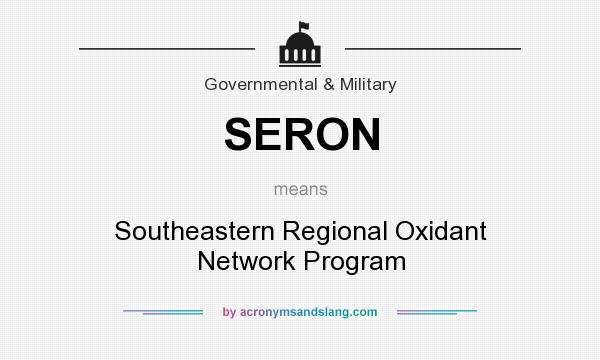 What does SERON mean? It stands for Southeastern Regional Oxidant Network Program