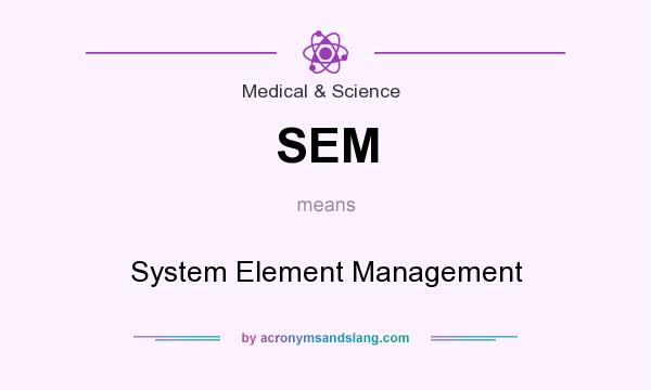What does SEM mean? It stands for System Element Management
