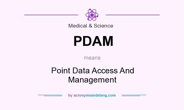 What does PDAM mean? It stands for Point Data Access And Management