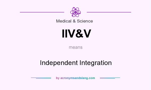What does IIV&V mean? It stands for Independent Integration