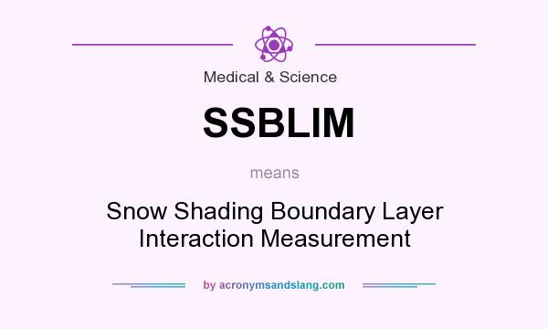 What does SSBLIM mean? It stands for Snow Shading Boundary Layer Interaction Measurement