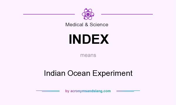 What does INDEX mean? It stands for Indian Ocean Experiment