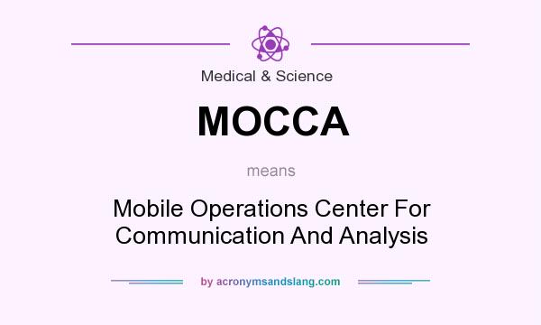 What does MOCCA mean? It stands for Mobile Operations Center For Communication And Analysis