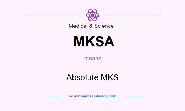 What does MKSA mean? It stands for Absolute MKS