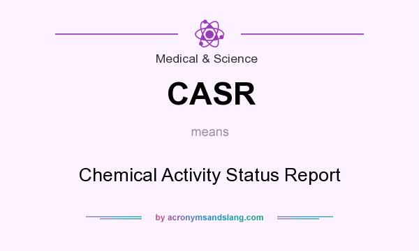 What does CASR mean? It stands for Chemical Activity Status Report