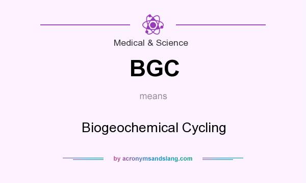 What does BGC mean? It stands for Biogeochemical Cycling