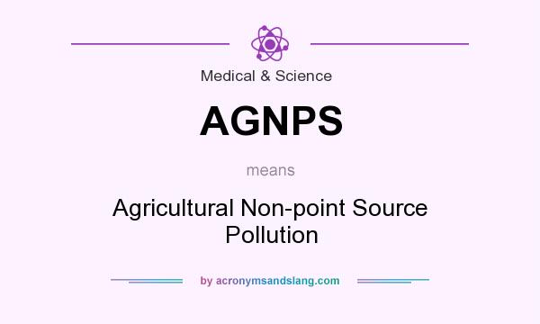 What does AGNPS mean? It stands for Agricultural Non-point Source Pollution
