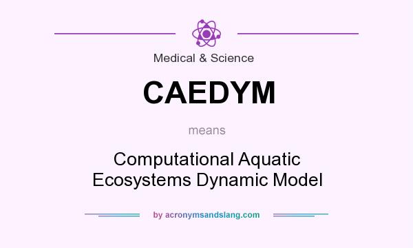 What does CAEDYM mean? It stands for Computational Aquatic Ecosystems Dynamic Model