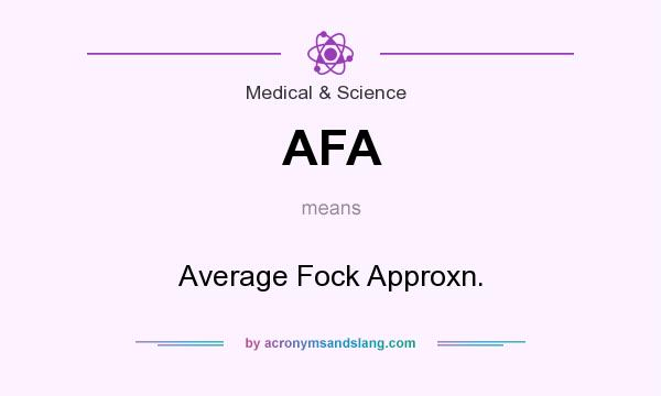 What does AFA mean? It stands for Average Fock Approxn.
