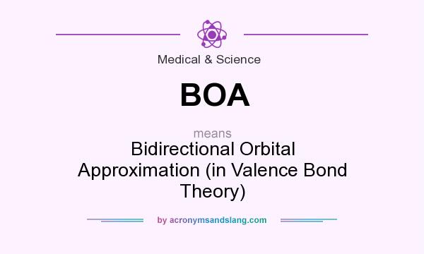 What does BOA mean? It stands for Bidirectional Orbital Approximation (in Valence Bond Theory)