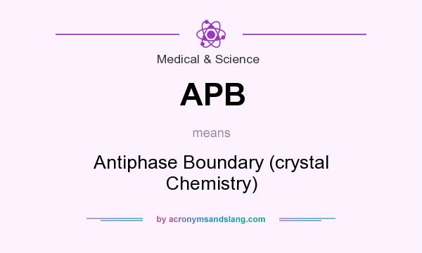 What does APB mean? It stands for Antiphase Boundary (crystal Chemistry)