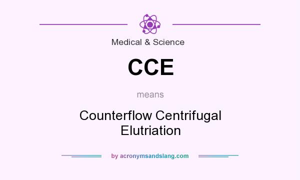 What does CCE mean? It stands for Counterflow Centrifugal Elutriation