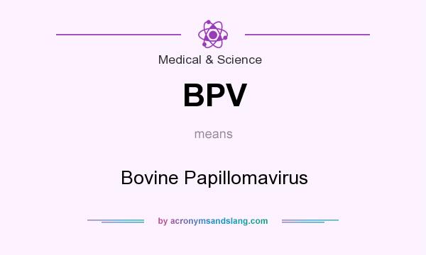 What does BPV mean? It stands for Bovine Papillomavirus