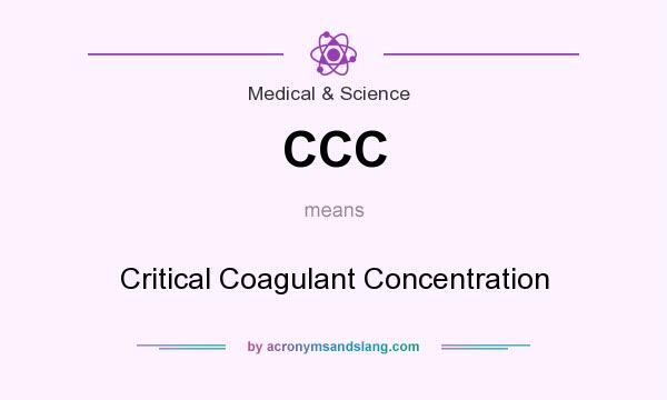 What does CCC mean? It stands for Critical Coagulant Concentration