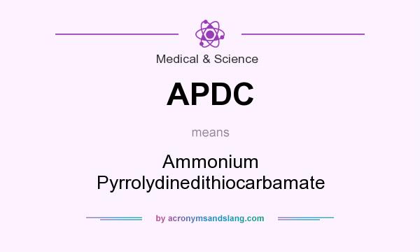 What does APDC mean? It stands for Ammonium Pyrrolydinedithiocarbamate