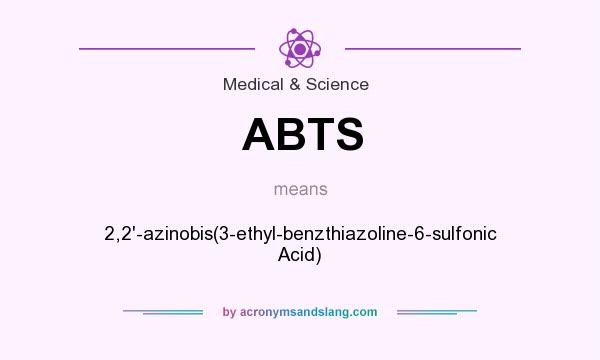 What does ABTS mean? It stands for 2,2`-azinobis(3-ethyl-benzthiazoline-6-sulfonic Acid)