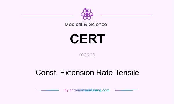 What does CERT mean? It stands for Const. Extension Rate Tensile
