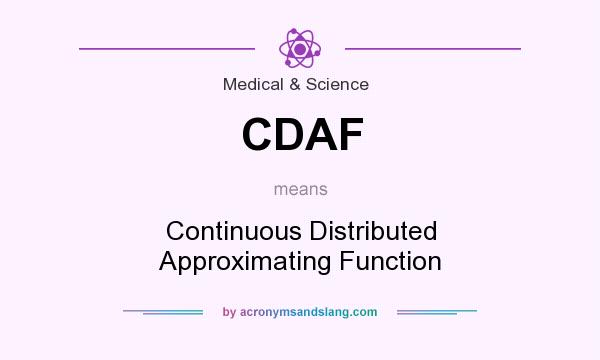 What does CDAF mean? It stands for Continuous Distributed Approximating Function