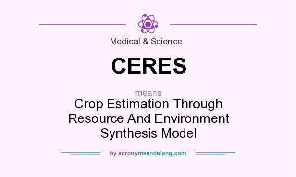 What does CERES mean? It stands for Crop Estimation Through Resource And Environment Synthesis Model