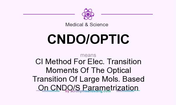 What does CNDO/OPTIC mean? It stands for CI Method For Elec. Transition Moments Of The Optical Transition Of Large Mols. Based On CNDO/S Parametrization