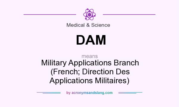 What does DAM mean? It stands for Military Applications Branch (French; Direction Des Applications Militaires)