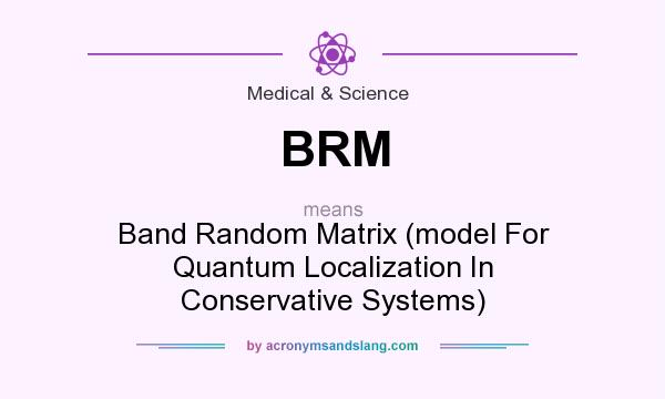 What does BRM mean? It stands for Band Random Matrix (model For Quantum Localization In Conservative Systems)