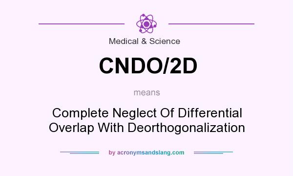 What does CNDO/2D mean? It stands for Complete Neglect Of Differential Overlap With Deorthogonalization