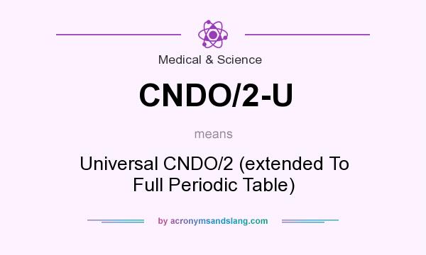 What does CNDO/2-U mean? It stands for Universal CNDO/2 (extended To Full Periodic Table)
