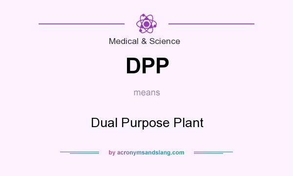 What does DPP mean? It stands for Dual Purpose Plant