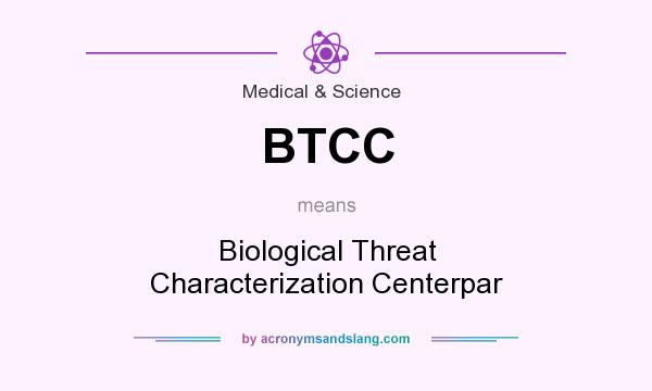 What does BTCC mean? It stands for Biological Threat Characterization Centerpar