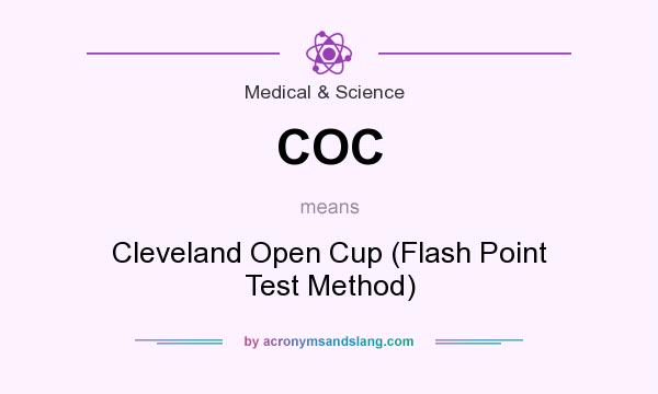 What does COC mean? It stands for Cleveland Open Cup (Flash Point Test Method)